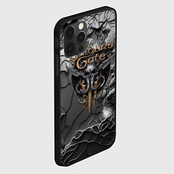 Чехол для iPhone 12 Pro Max Baldurs Gate 3 logo dark, цвет: 3D-черный — фото 2