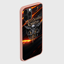 Чехол для iPhone 12 Pro Max Baldurs Gate 3 logo gold, цвет: 3D-светло-розовый — фото 2