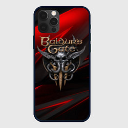 Чехол iPhone 12 Pro Max Baldurs Gate 3 logo geometry