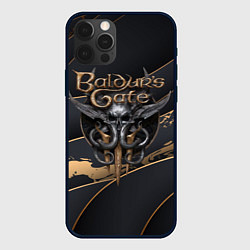 Чехол iPhone 12 Pro Max Baldurs Gate 3 logo dark logo