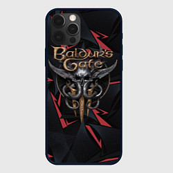 Чехол iPhone 12 Pro Max Baldurs Gate 3 logo dark red