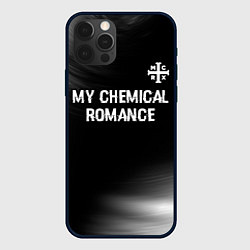 Чехол для iPhone 12 Pro Max My Chemical Romance glitch на темном фоне: символ, цвет: 3D-черный
