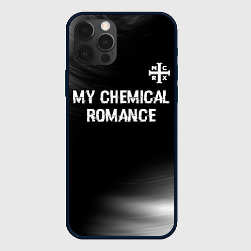 Чехол iPhone 12 Pro Max My Chemical Romance glitch на темном фоне: символ / 3D-Черный – фото 1