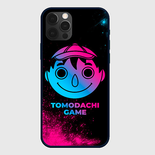 Чехол iPhone 12 Pro Max Tomodachi Game - neon gradient / 3D-Черный – фото 1