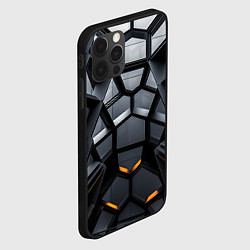Чехол для iPhone 12 Pro Max Объемная черная конструкция, цвет: 3D-черный — фото 2