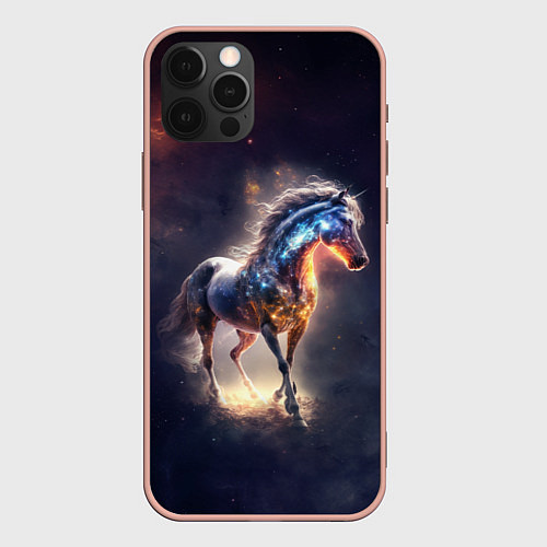 Чехол iPhone 12 Pro Max Звездный скакун / 3D-Светло-розовый – фото 1