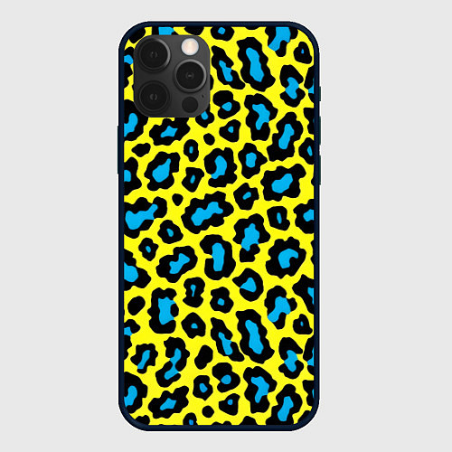 Чехол iPhone 12 Pro Max Кислотный леопард паттерн / 3D-Черный – фото 1