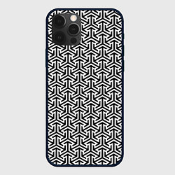 Чехол для iPhone 12 Pro Max Черный паттерн, цвет: 3D-черный