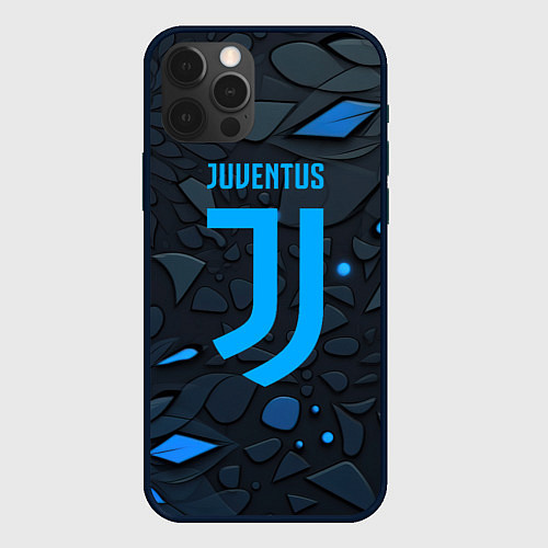 Чехол iPhone 12 Pro Max Juventus blue logo / 3D-Черный – фото 1