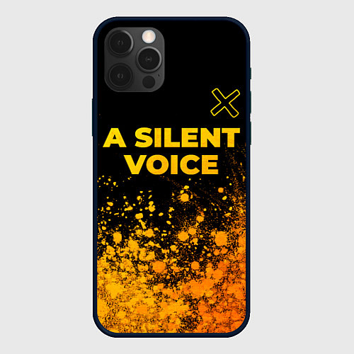 Чехол iPhone 12 Pro Max A Silent Voice - gold gradient: символ сверху / 3D-Черный – фото 1