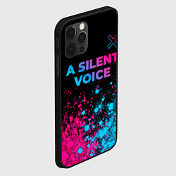 Чехол для iPhone 12 Pro Max A Silent Voice - neon gradient: символ сверху, цвет: 3D-черный — фото 2