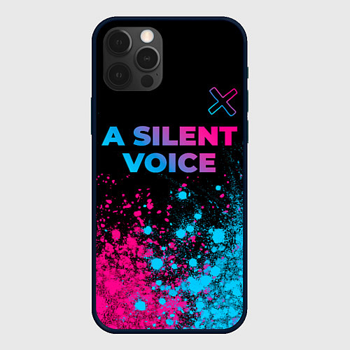 Чехол iPhone 12 Pro Max A Silent Voice - neon gradient: символ сверху / 3D-Черный – фото 1