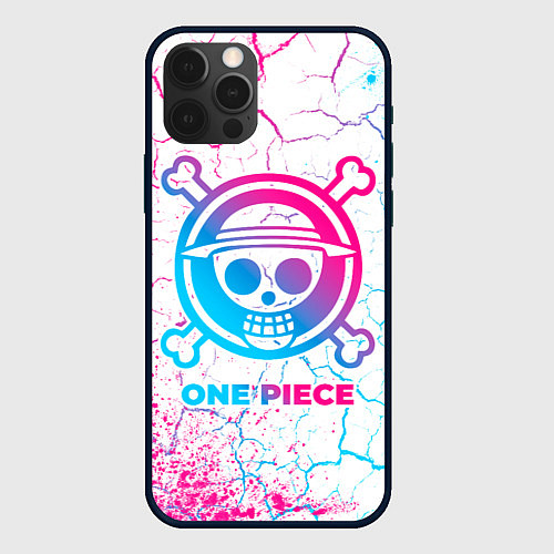 Чехол iPhone 12 Pro Max One Piece neon gradient style / 3D-Черный – фото 1