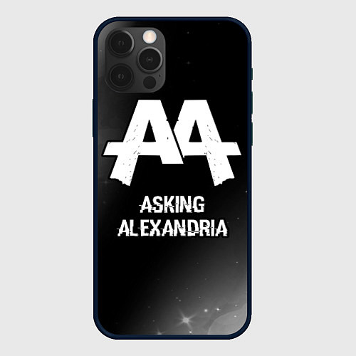 Чехол iPhone 12 Pro Max Asking Alexandria glitch на темном фоне / 3D-Черный – фото 1