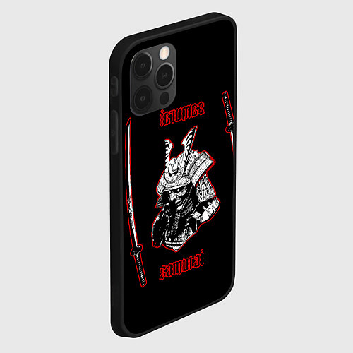 Чехол iPhone 12 Pro Max Самурай и красные мечи / 3D-Черный – фото 2