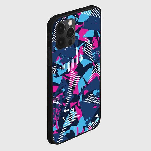 Чехол iPhone 12 Pro Max Абстрактные узоры паттерн / 3D-Черный – фото 2