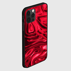 Чехол для iPhone 12 Pro Max Абстракция плазма красный, цвет: 3D-черный — фото 2