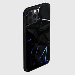 Чехол для iPhone 12 Pro Max Black texture neon line, цвет: 3D-черный — фото 2