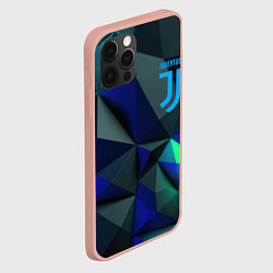 Чехол для iPhone 12 Pro Max Juventus blue abstract logo, цвет: 3D-светло-розовый — фото 2