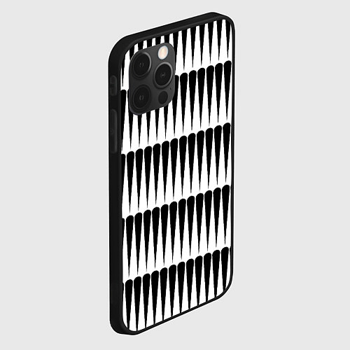 Чехол iPhone 12 Pro Max Объемная полосатая геометрия / 3D-Черный – фото 2