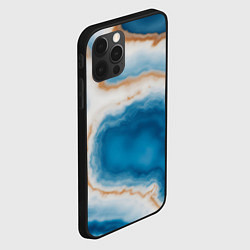 Чехол для iPhone 12 Pro Max Волна голубого агата, цвет: 3D-черный — фото 2