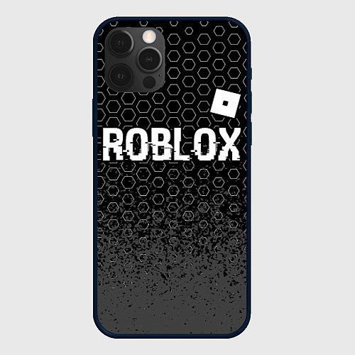 Чехол iPhone 12 Pro Max Roblox glitch на темном фоне: символ сверху / 3D-Черный – фото 1