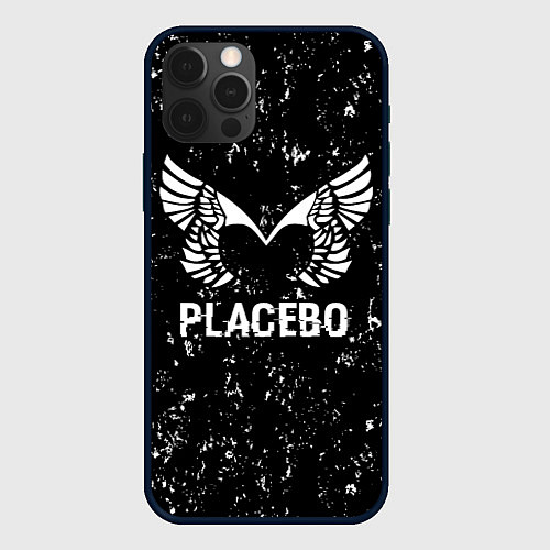 Чехол iPhone 12 Pro Max Placebo glitch на темном фоне / 3D-Черный – фото 1