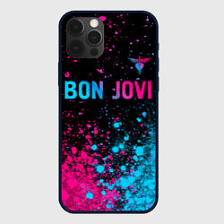 Чехол iPhone 12 Pro Max Bon Jovi - neon gradient: символ сверху