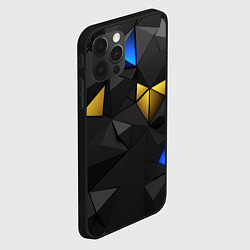 Чехол для iPhone 12 Pro Max Black yellow geometry, цвет: 3D-черный — фото 2