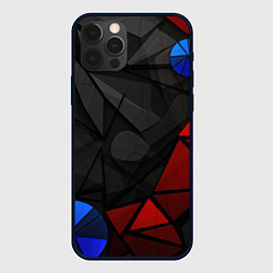 Чехол iPhone 12 Pro Max Black blue red elements