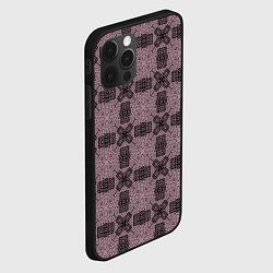 Чехол для iPhone 12 Pro Max Ажурный коричнево - черный узор, цвет: 3D-черный — фото 2