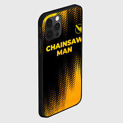 Чехол для iPhone 12 Pro Max Chainsaw Man - gold gradient: символ сверху, цвет: 3D-черный — фото 2