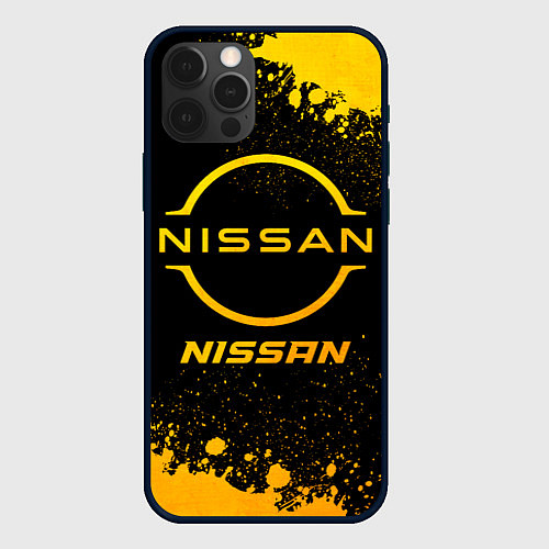 Чехол iPhone 12 Pro Max Nissan - gold gradient / 3D-Черный – фото 1