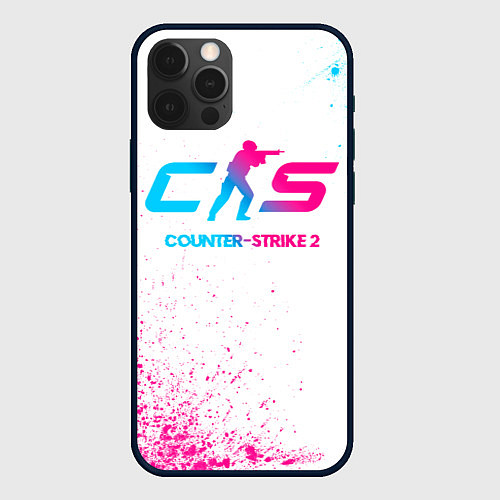 Чехол iPhone 12 Pro Max Counter-Strike 2 neon gradient style / 3D-Черный – фото 1