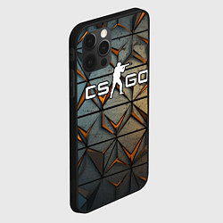 Чехол для iPhone 12 Pro Max CSGO объемные плиты, цвет: 3D-черный — фото 2