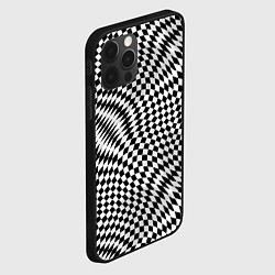 Чехол для iPhone 12 Pro Max Черно-белая шахматная иллюзия, цвет: 3D-черный — фото 2