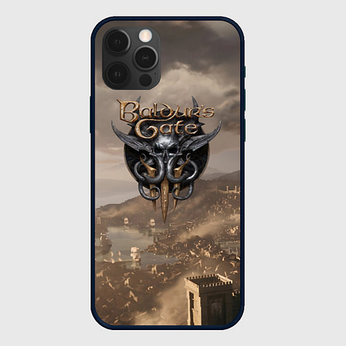 Чехол iPhone 12 Pro Max Baldurs Gate 3 Logo / 3D-Черный – фото 1