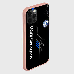 Чехол для iPhone 12 Pro Max Volkswagen - blue technology, цвет: 3D-светло-розовый — фото 2