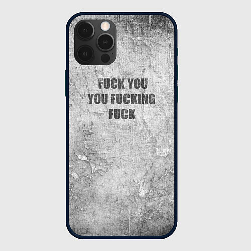 Чехол iPhone 12 Pro Max F*ck you you F*cking F*ck на стене / 3D-Черный – фото 1