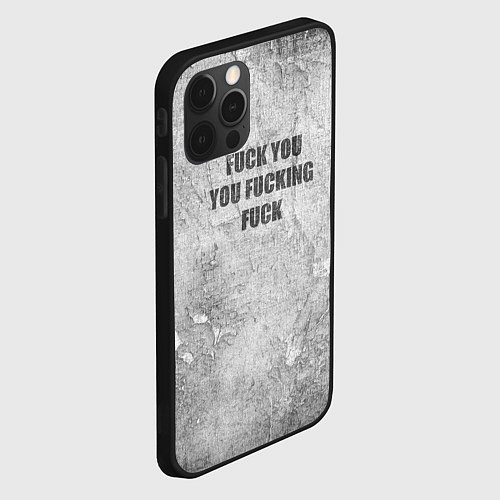 Чехол iPhone 12 Pro Max F*ck you you F*cking F*ck на стене / 3D-Черный – фото 2