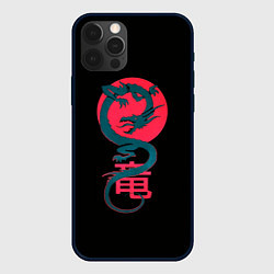 Чехол для iPhone 12 Pro Max Дракон восходящего солнца, цвет: 3D-черный