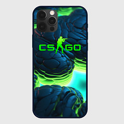 Чехол для iPhone 12 Pro Max CSGO зеленые разломленные плиты, цвет: 3D-черный