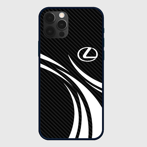 Чехол iPhone 12 Pro Max Lexus - carbon line / 3D-Черный – фото 1