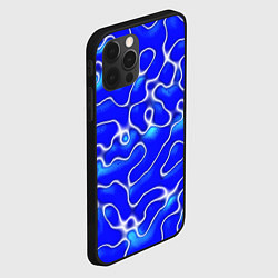 Чехол для iPhone 12 Pro Max Синий волнистый рисунок, цвет: 3D-черный — фото 2