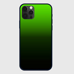 Чехол для iPhone 12 Pro Max Градиент ядовитый зеленый - черный, цвет: 3D-черный