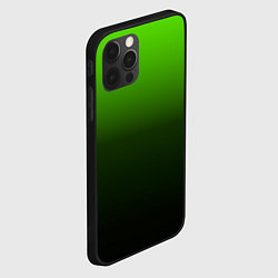 Чехол для iPhone 12 Pro Max Градиент ядовитый зеленый - черный, цвет: 3D-черный — фото 2