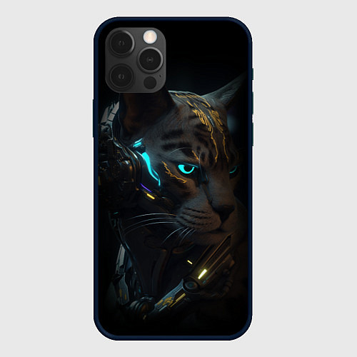 Чехол iPhone 12 Pro Max Робот киберкот - big picture / 3D-Черный – фото 1