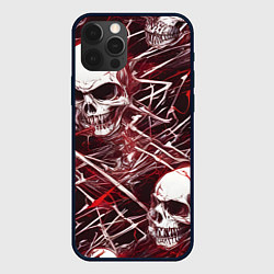Чехол для iPhone 12 Pro Max Красные скелетоны, цвет: 3D-черный