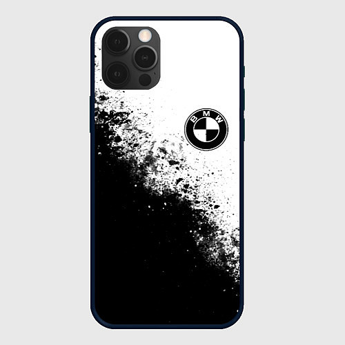 Чехол iPhone 12 Pro Max BMW - black and white / 3D-Черный – фото 1