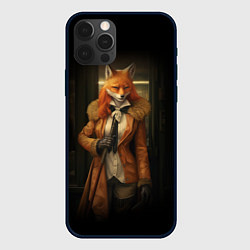 Чехол для iPhone 12 Pro Max Девушка лиса детектив, цвет: 3D-черный